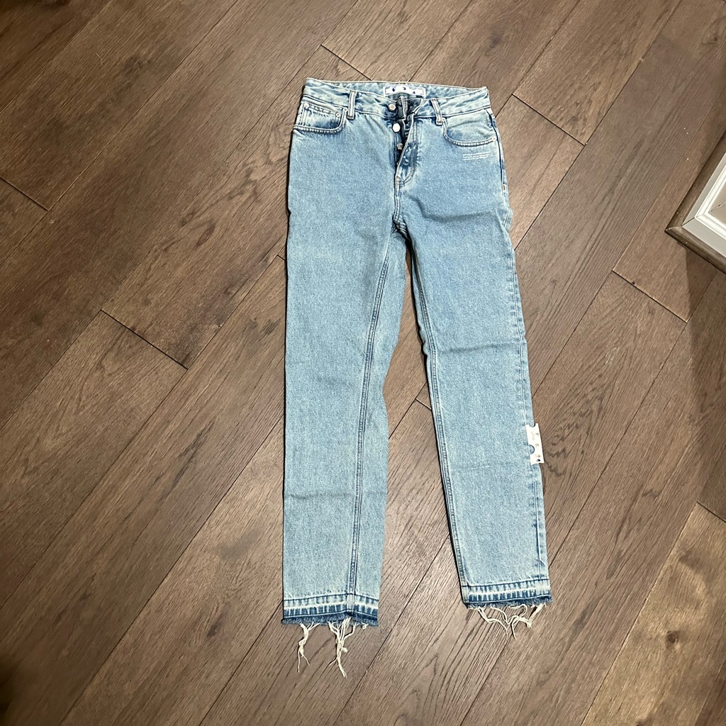 Off-White Light Blue Straight Leg Jeans